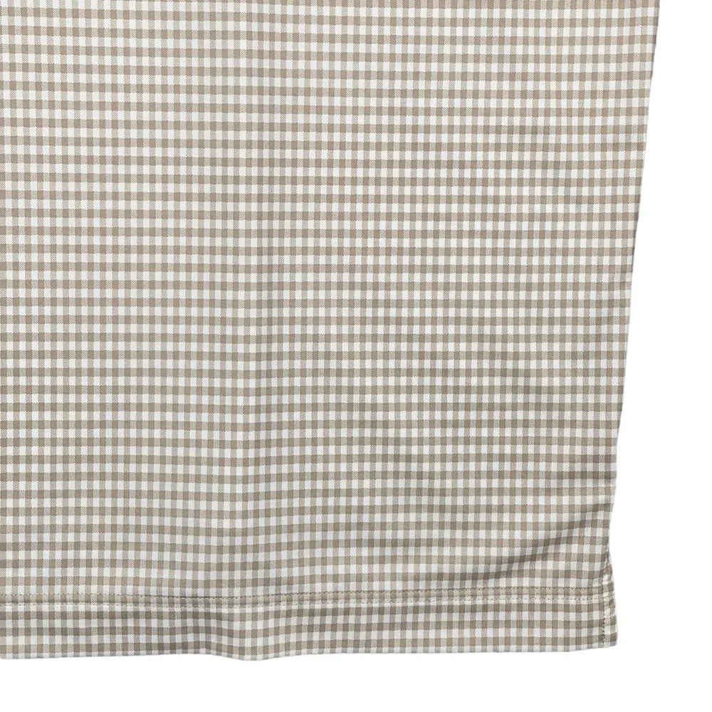 Footjoy Polo Mens Medium Gingham Print Performance Stretch Golf Shirt Neutral - Picture 6 of 8